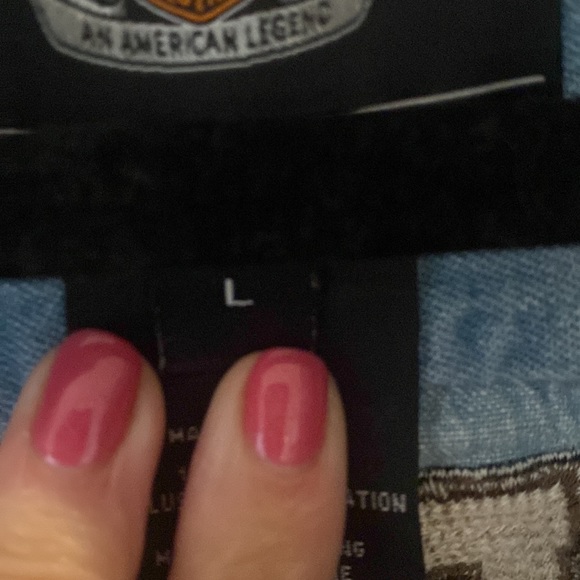 Harley Davidson long sleeve button up denim - Picture 5 of 8